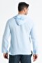 Long Sleeve Men's Hooded Summer Muslin Sweatshirt Ice Blue Bmv - 2