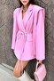Tie-Detail Oversized Blazer Jacket - 5