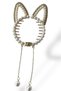 Gold Color Rabbit Figured Pearl Detailed Hanging Bun Buckle - 3