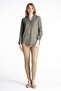 Long Sleeve Shile Cloth Acacia Summer Blouse Khaki Hk - 6