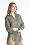 Long Sleeve Shile Cloth Acacia Summer Blouse Khaki Hk - 5