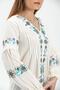 Long Sleeve Şile Cloth Ayşe Summer Blouse Cream Krm - 3