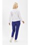 Belted Flannel Autumn and Winter Trousers Cobalt blue Sks - 2