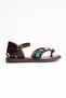 Genuine Leather Women's Sandals - Basement, Flip Flops, Accessory Detail, Brown 4826 Khv - 5