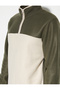 Polar Sweatshirt Half Zipper Color Blocked Slogan Detailed - 5