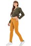 Belted Flannel Autumn and Winter Trousers Mustard Hrd - 5