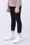 95% Cotton 3-Piece Girls' Leggings Set - Long, Capri and Shorts Models in Black - 2