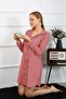 Women's Combed Cotton Long Sleeve Buttoned Tunic Nightgown 13101