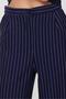 Buttoned Front Striped Vest Trouser Suit - 6622A Navy - 6