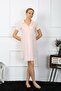 Women's Cotton Linen Short Sleeve Buttoned Powder Tunic Nightgown 13108