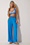 Wide Leg, Flowy Trousers (Blue Lmc0057) - 3