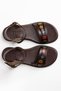 Genuine Leather Bodrum Women's Sandals - Three-Stripes, Brown Khv 4835 - 3
