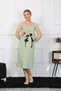 Women's Thick Strap Combed Cotton Long Pistachio Green Nightgown 12001