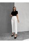 Women's High Waist Pencil Ankle Length Premium Quality Woven Carrot Pants Kr1000 - 2