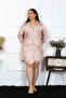 Women's Plus Size Cotton Buttoned Long Sleeve Mink Tunic Nightgown 12205