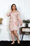 Women's Plus Size Cotton Buttoned Long Sleeve Mink Tunic Nightgown 12205 - 4
