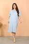 Women's Plus Size Short Sleeve Ice Blue Nightgown 12502 - 3
