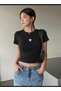 Trend Slim Retro T-Shirt Short Sleeve Black Crop Y2K Harajuku Slim Retro T-Shirt Short Sleeve - 4