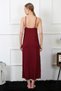 Fashion Line Women's Rope Strap Burgundy Long Nightgown 901 - 4