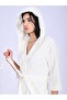 Satin Piping Jacquard Hooded Bamboo Cotton Dressing Gown - 2