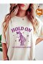 Retro Cartoon Bear Graphic Tee for Women - Relaxed Letter Print Loose Fit Short Sleeve Top
