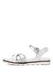 D25Ys-2910 Women's Genuine Leather Flat Sandals White - 3