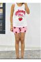 Strap Pajama Set with Shorts Strawberry Printed - 2