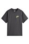 Brush Script Loose T-Shirt Asphalt/Shadow Lime