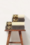 Leopard Bath Towel Set 100% Cotton Certified, 4 Pieces, 50X90 - 70X140Cm Patterned Towel Cream Brown - 3