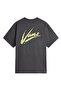 Brush Script Loose T-Shirt Asphalt/Shadow Lime - 2
