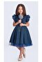 Girl's Shimmering Fabric Evening Dress SB669 INDIGO