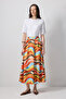 Pleated Abstract Patterned Skirt - 2