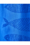 Aquatic Fish Cotton Beach Towel 70X140 cm Indigo Blue - 3