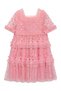 Polka Dot Pattern Smocked Dress for Kids - Pink