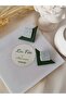 Khaki Green & Gray Nature Color Basic Polymer Clay Earrings Handmade Earrings Apparatus Steel - 7