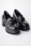 Valencia Guaranteed Women's Thick Heeled Round Toe Metal Buckle Loafer Casual Shoes - 7