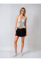 Women's Black Belted Pleated Shorts Skirt Hzl25S-Bd 153361