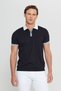 Men's Black 100% Cotton Standard Fit Regular Fit Polo Neck Knitwear T-Shirt