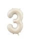 Retro Cream 3 Years Old Heart Foil Balloon Set - 5