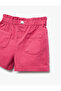 Cotton Snap Button Pocket Detailed High Waist Shorts - 3