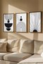 3 Piece Real Wood Colored Framed Painting Set - Model 15