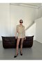 Beige Special Design Crop Vest Shorts Skirt Set - 7