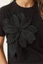 Women's Black Floral Accessory Short Sleeve Cotton T-Shirt 60602040 - 6