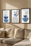 3 Piece Real Wood Colored Framed Painting Set - Model 5