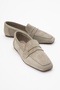 Morne Beige Suede Genuine Leather Women's Loafer Shoes