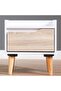 Aurora Night Stand Multifunctional Bedside Table-White / Natural Oak L35xW40xH44cm - 2