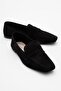 Morne Black Suede Genuine Leather Women's Loafer Shoes
