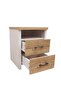 Swann 2 Drawer Nightstand Multifunctional Bedside Table-Summer Oak/Pearl White L40xW40xH52cm - 3