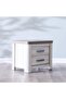 Olivos Nightstand Multifunctional Bedside Table-Ash Grey/Oak L60xW40xH49cm - 3
