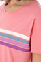 Women's Pink Crew Neck T-Shirt 50308639 -Vr041 - 7